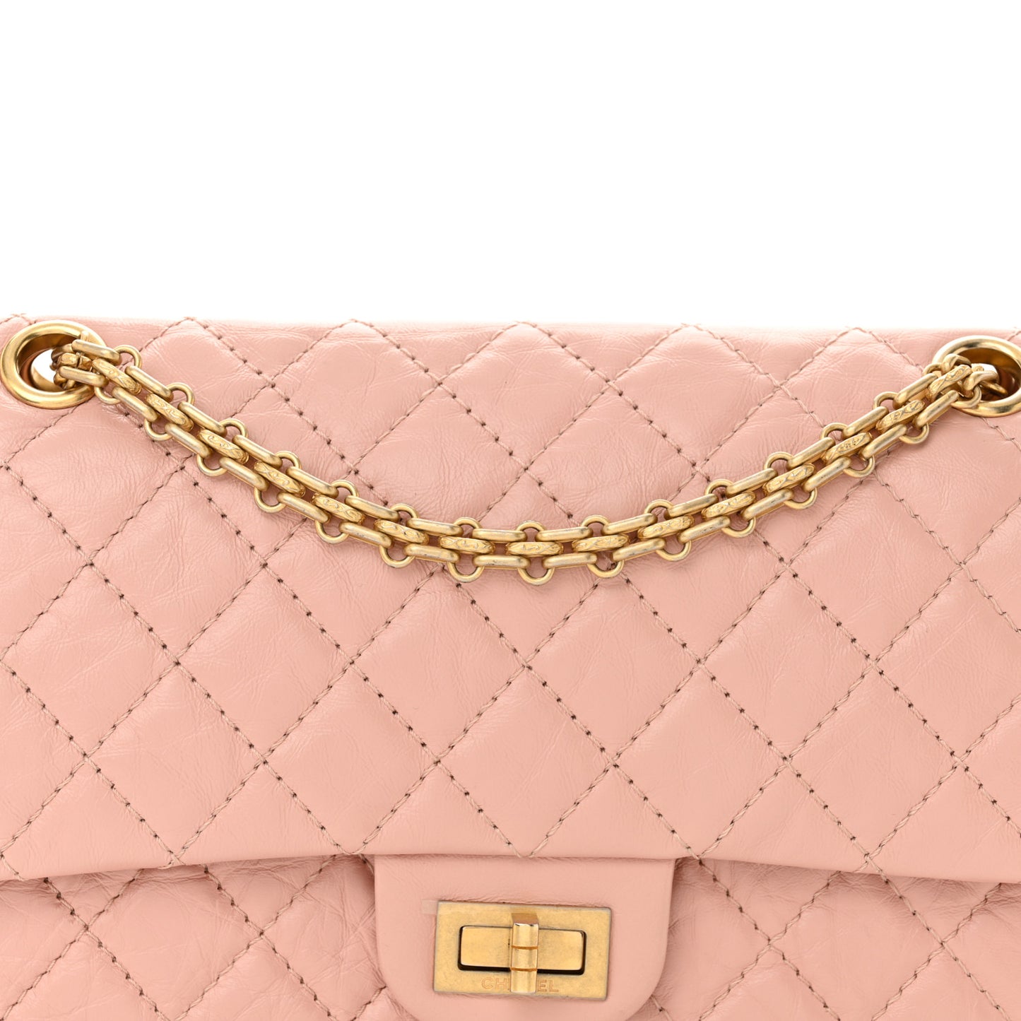 Aged Calfskin Quilted 2.55 Reissue 225 Flap Pink