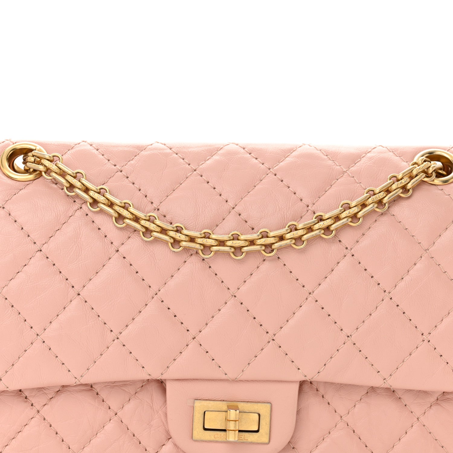Chanel Aged Calfskin Quilted 2.55 Reissue 225 Flap Pink 8 of 10