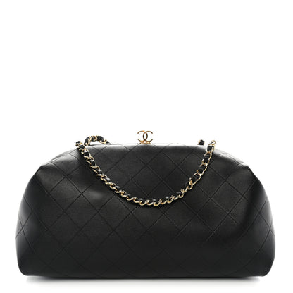 Chanel Lambskin Stitched Clutch With Chain Black 1 of 11