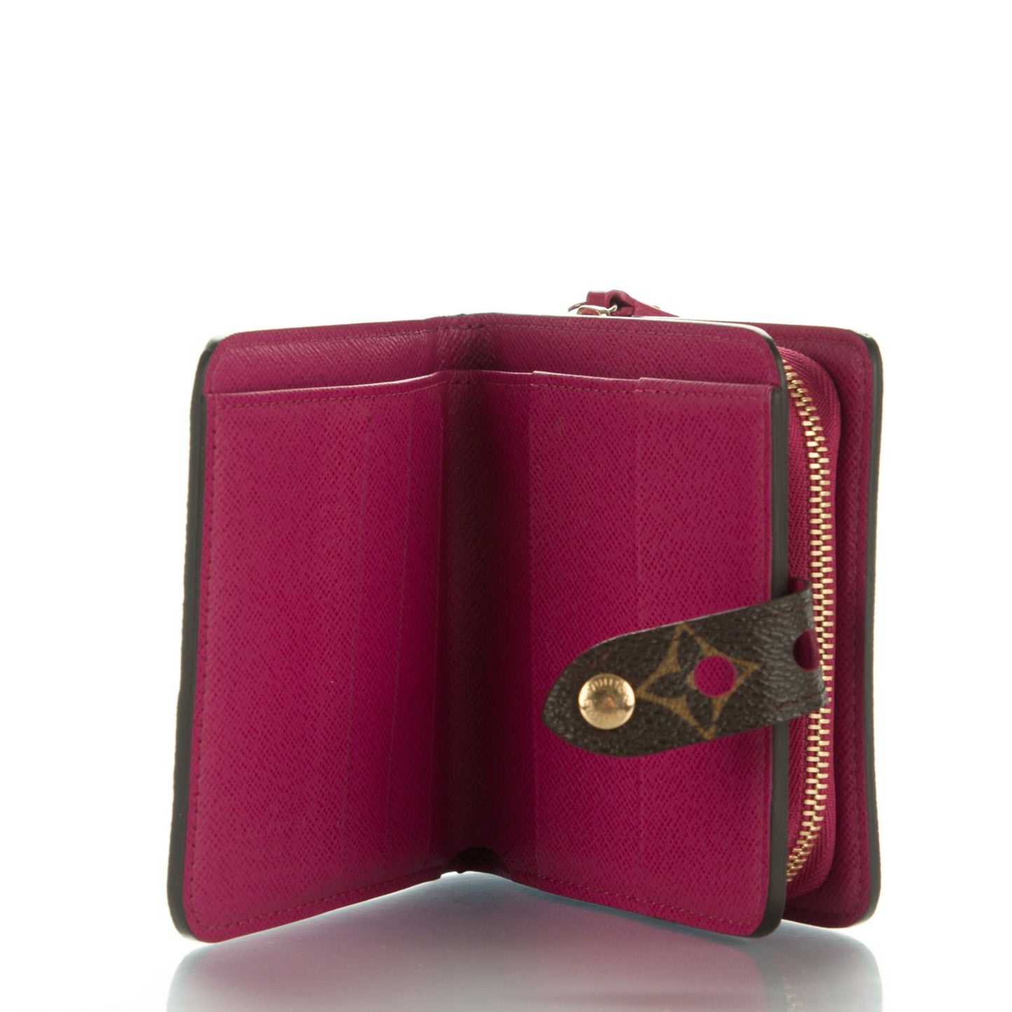 Monogram Perforated Compact Zipped Wallet Fuchsia