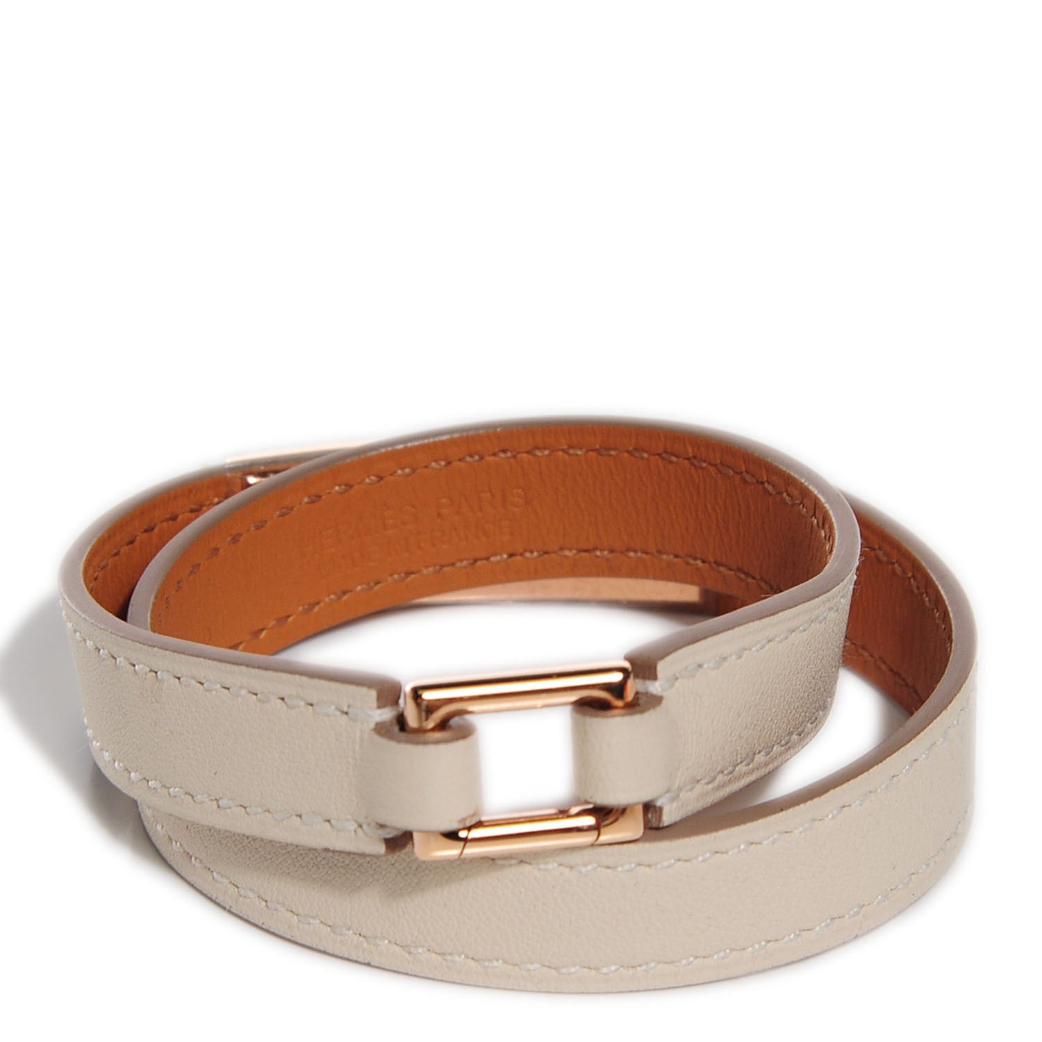 Hermes Swift Rivale Double Tour Bracelet S Craie 3 of 8
