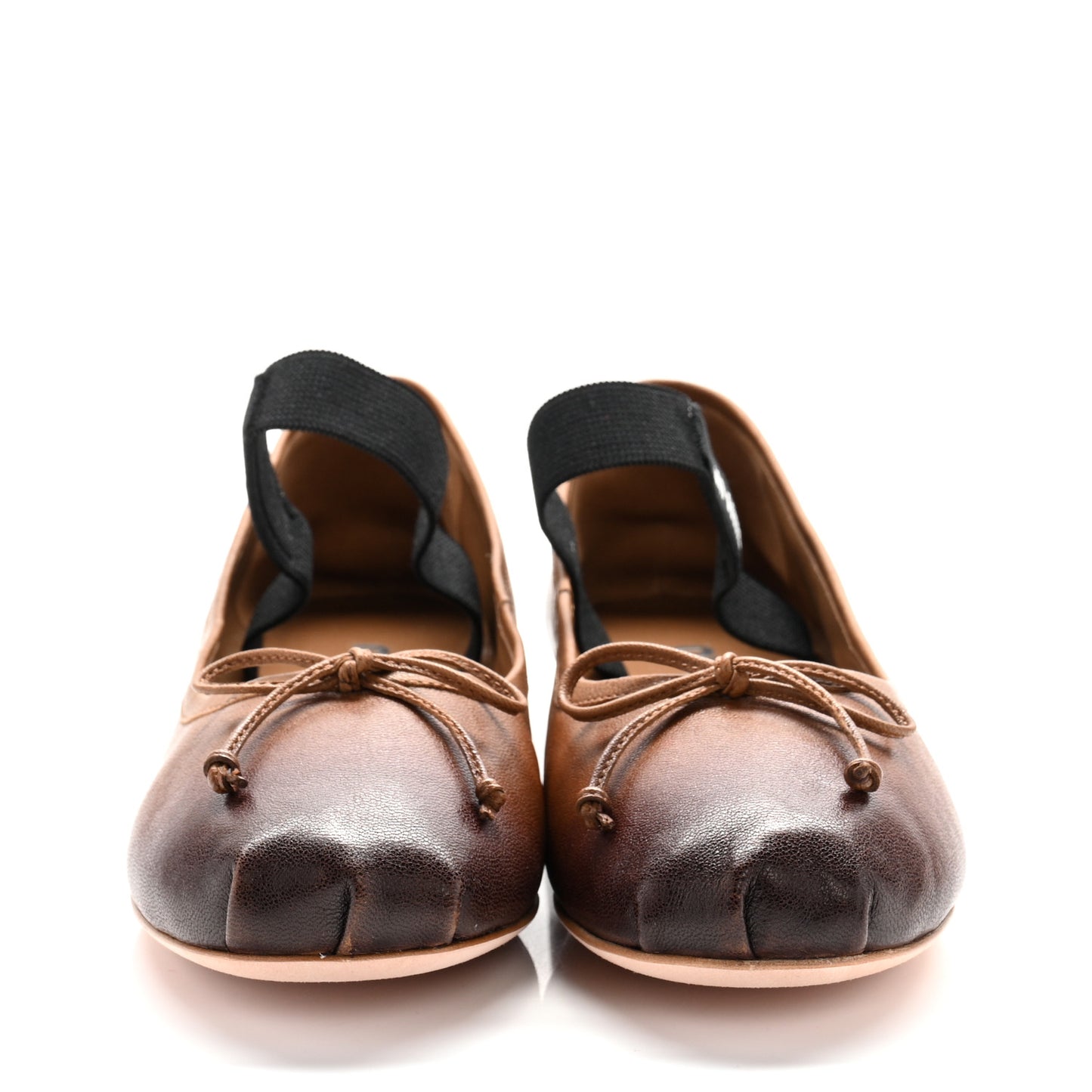 Calfskin Ballerina Flats 37 Caramel