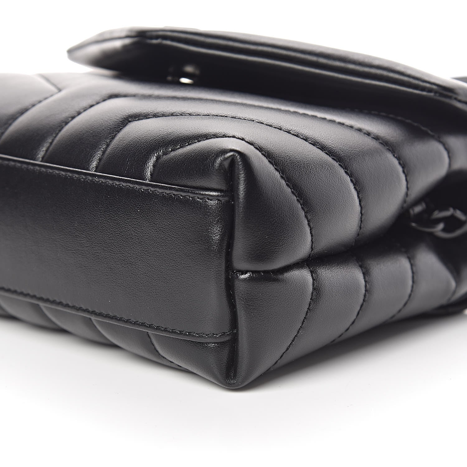 Saint Laurent Calfskin Y Quilted Monogram Toy Loulou Crossbody Bag Black 11 of 11