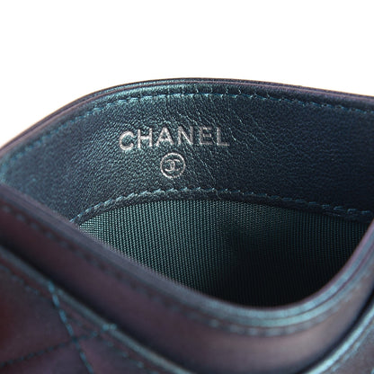 Chanel Metallic Lambskin Quilted Card Holder Turquoise 6 of 9