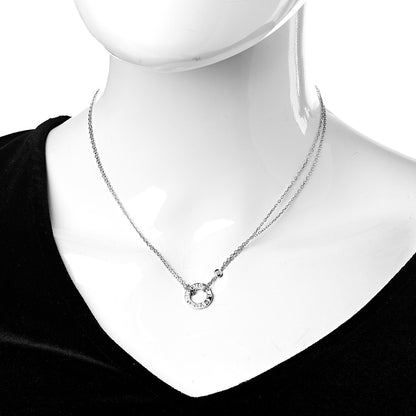 Cartier 18K White Gold 2 Diamond LOVE Necklace 2 of 6