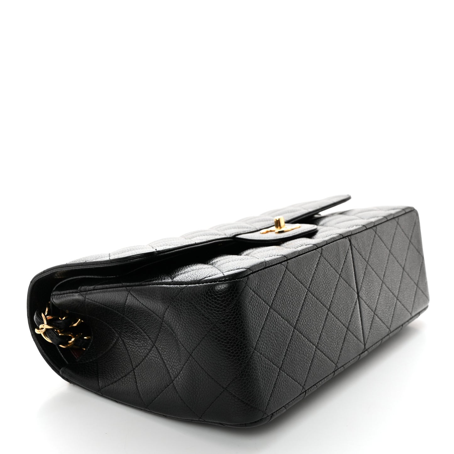 Caviar Quilted Jumbo Double Flap Black