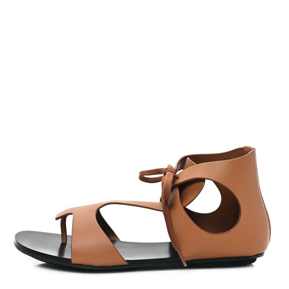 Hermes Calfskin Womens Galates Sandals 39 Naturel 1 of 10