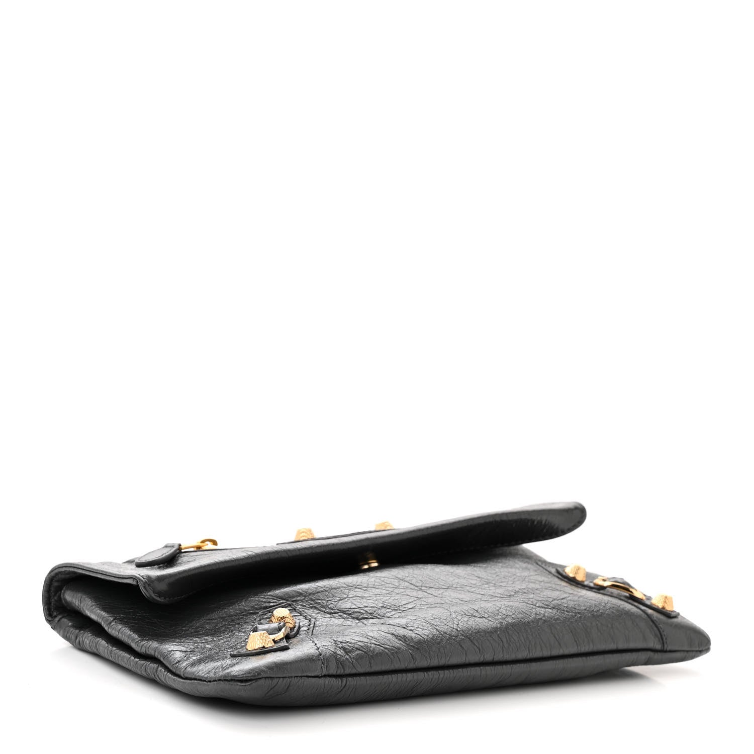 Balenciaga Agneau Giant 12 Gold Hardware Envelope Strap Clutch Gris Fossile 5 of 11
