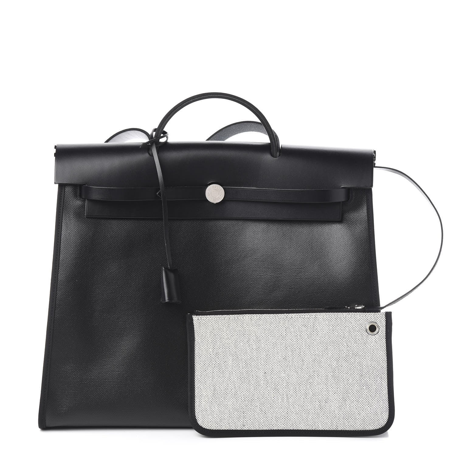 Hermes Toile H Berline Vache Hunter Herbag Zip 39 MM Black Ecru 1 of 20