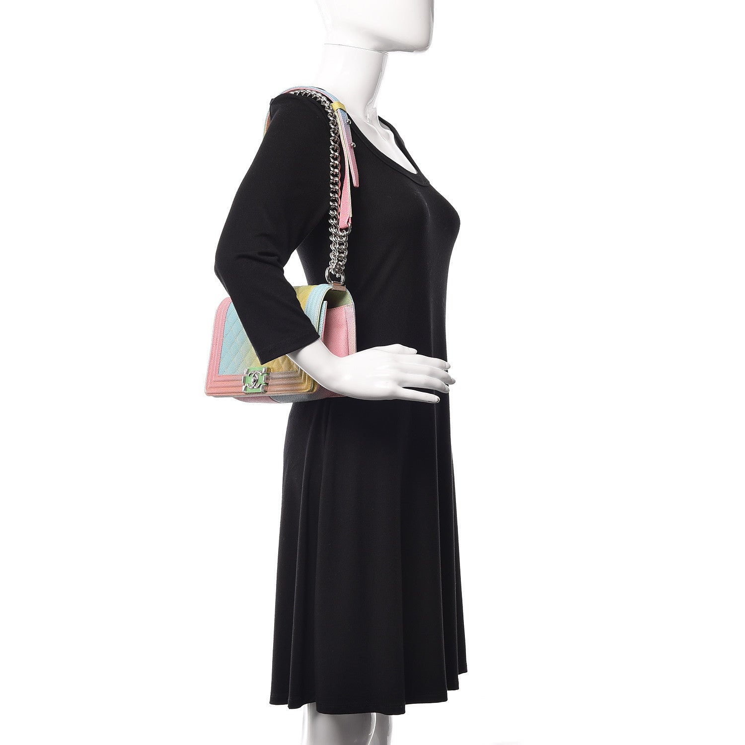 Chanel Caviar Quilted Medium Cuba Rainbow Boy Flap Multicolor 2 of 14