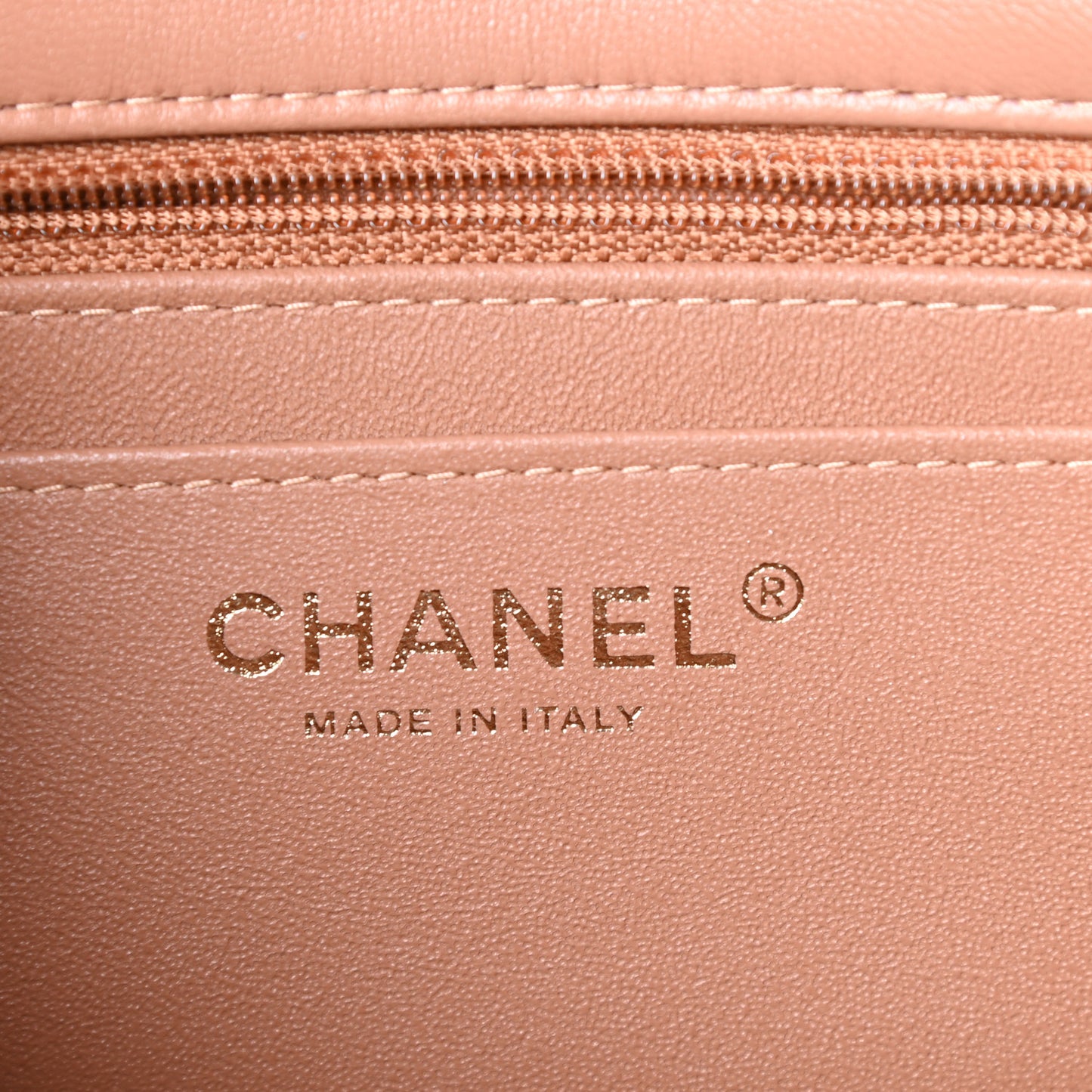 Lambskin Quilted Mini Square Flap Brown