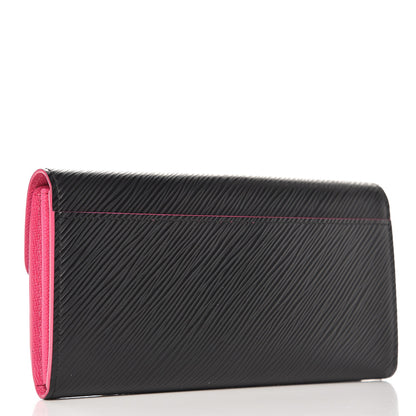 Louis Vuitton Epi Sarah Wallet NM Black Hot Pink 3 of 6