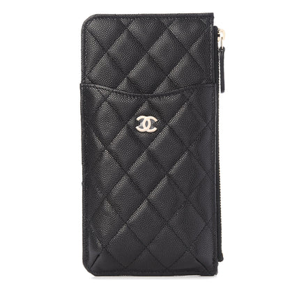Chanel Caviar Quilted Classic Flat Wallet Pouch Black 1 of 10