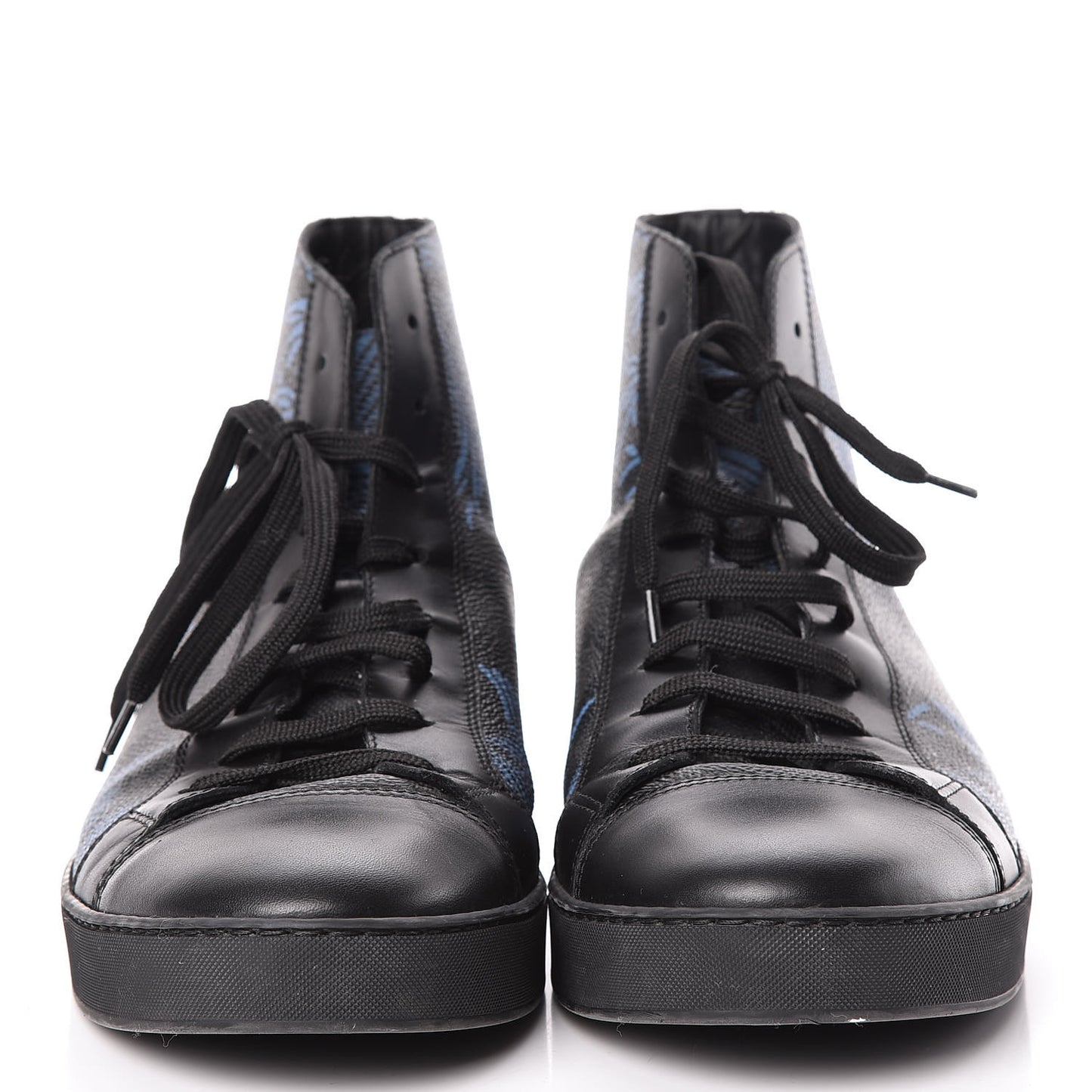 Damier Graphite Rope High Top Sneakers 6.5 Blue