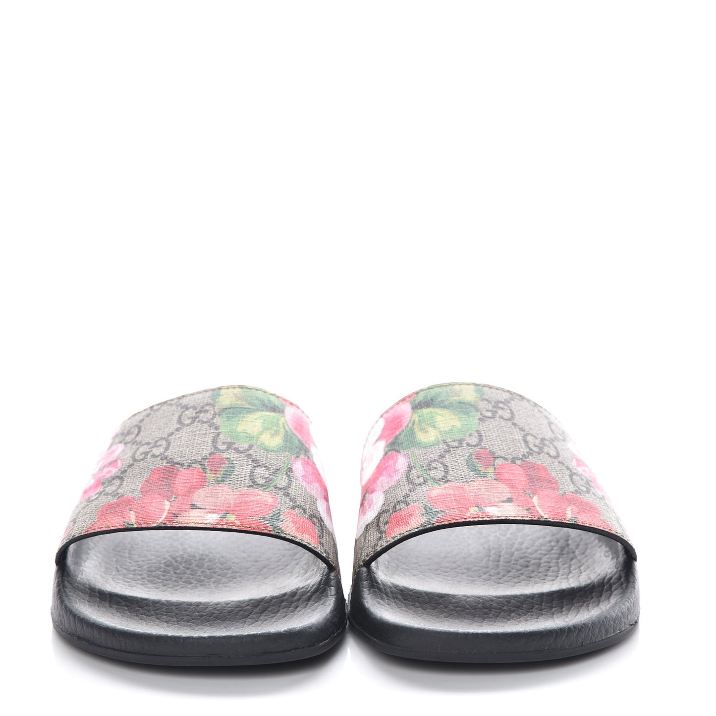 GG Supreme Monogram Blooms Slide Sandals 37 Beige Multicolor