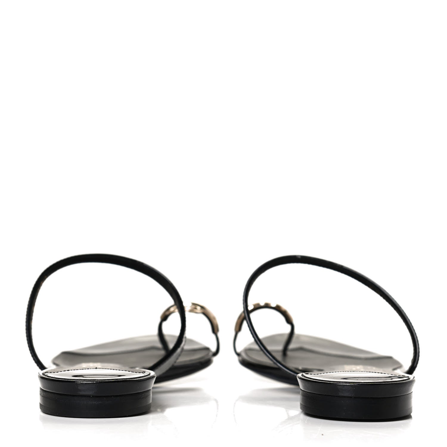 Chanel Patent CC Toe Ring Sandals 37 Black 6 of 12