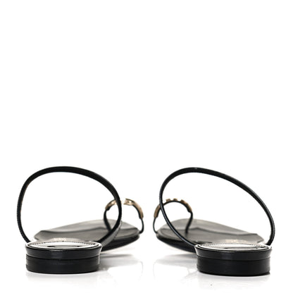 Chanel Patent CC Toe Ring Sandals 37 Black 6 of 12