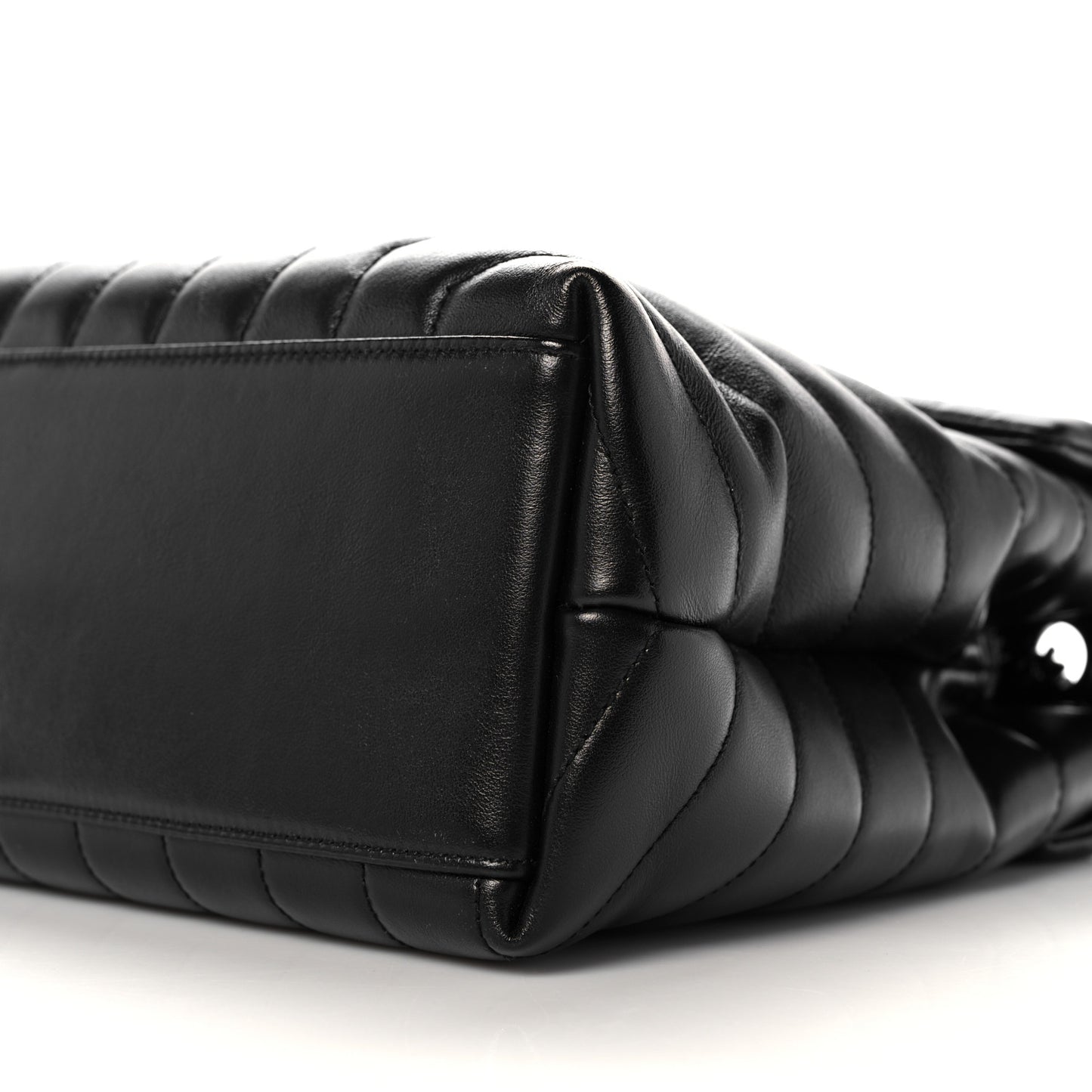 Calfskin Y Quilted Monogram Medium Loulou Chain Satchel Black