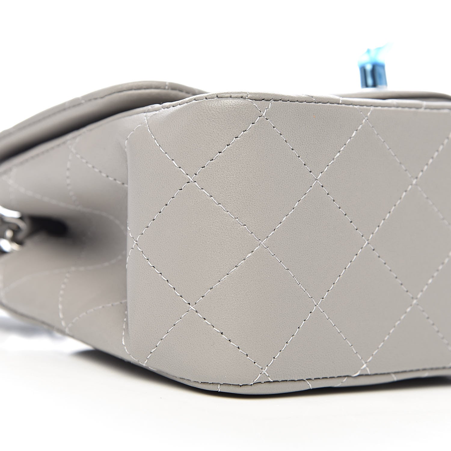 Chanel Lambskin Quilted Mini Square Flap Light Grey 8 of 11