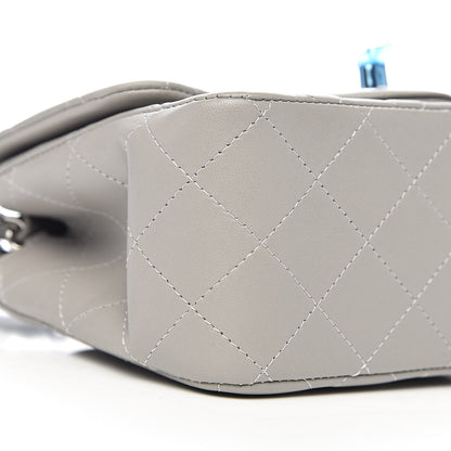 Chanel Lambskin Quilted Mini Square Flap Light Grey 8 of 11