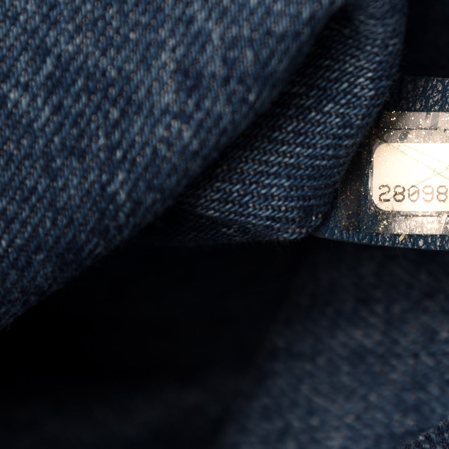 Denim Shearling Hieroglyph Coco Tote Blue