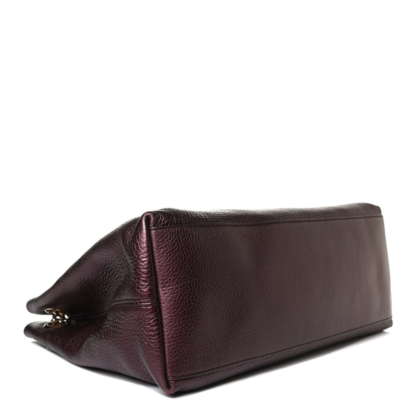 Metallic Cellarius Calfskin Medium Soho Chain Shoulder Bag Classic Burgundy