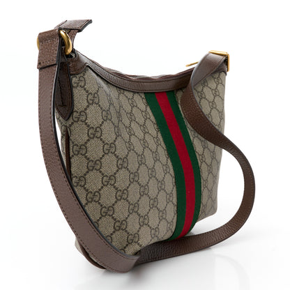 Gucci GG Supreme Monogram Web Small Ophidia Half Moon Hobo Brown 3 of 12