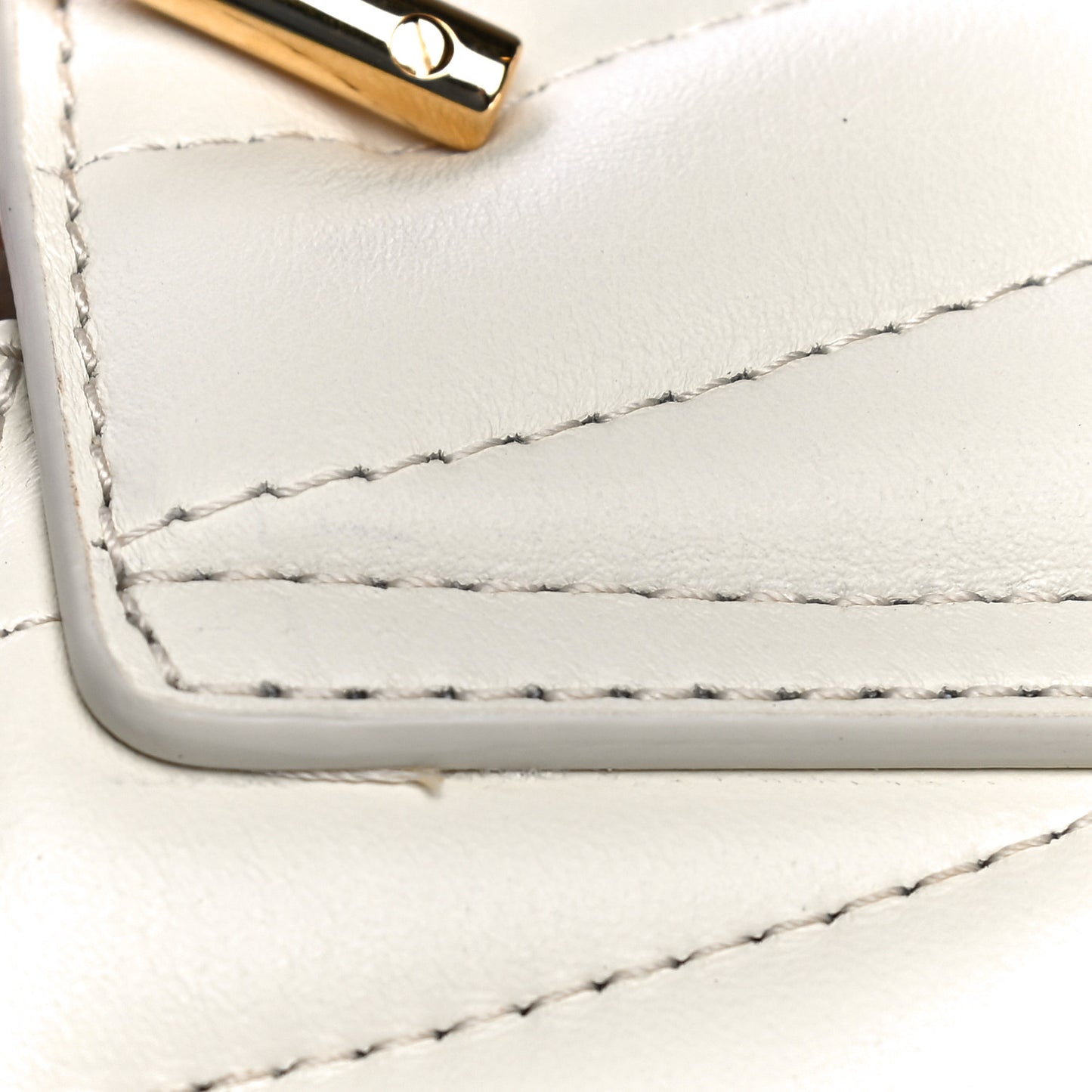 Calfskin Quilted Drew Bijou Shoulder Bag Natural White