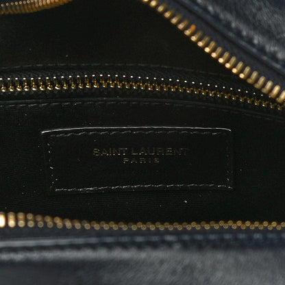 Saint Laurent Lambskin Quilted Victoire Camera Bag Deep Marine 6 of 10