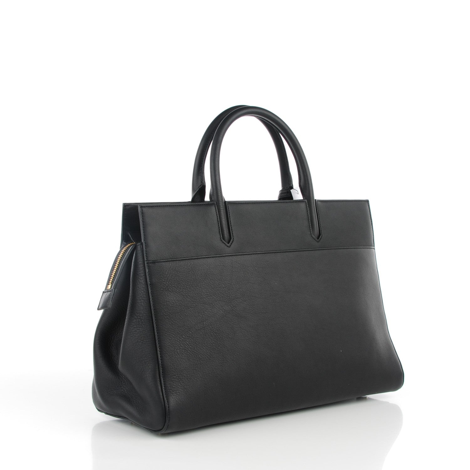 Saint Laurent Smooth Calfskin Medium Cabas Rive Gauche Black 3 of 7