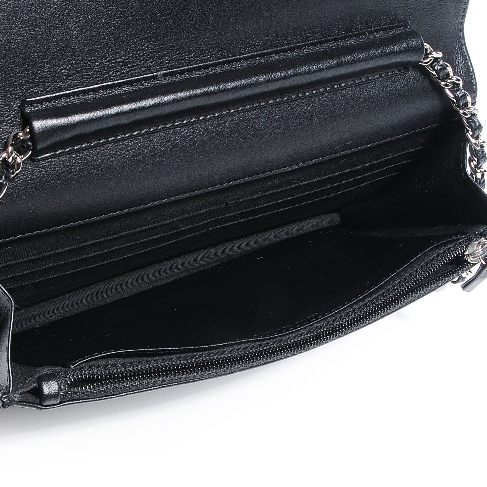 Chanel Caviar Timeless CC Wallet on Chain WOC Black 5 of 9