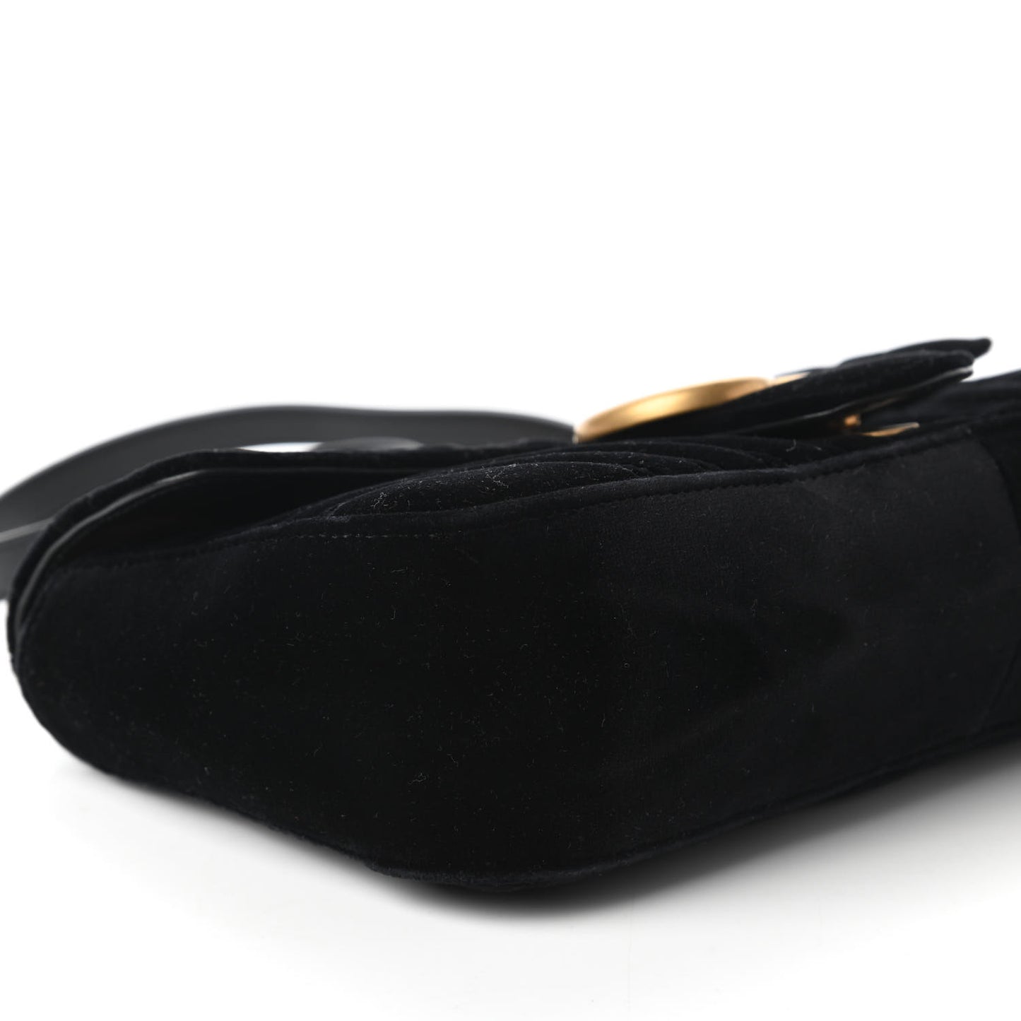Velvet Matelasse Small GG Marmont Shoulder Bag Black