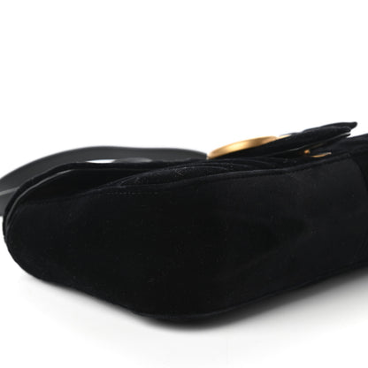 Gucci Velvet Matelasse Small GG Marmont Shoulder Bag Black 6 of 10
