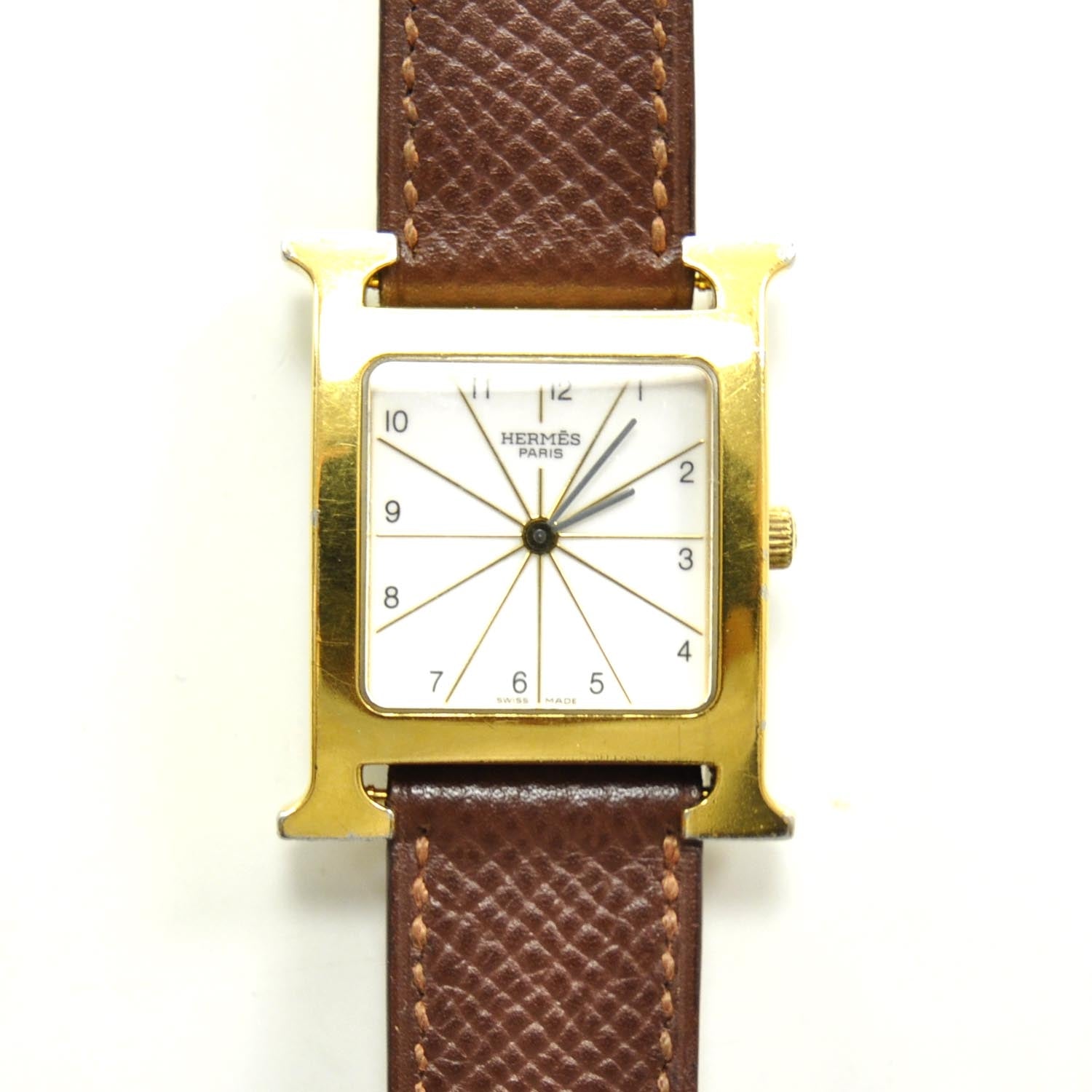 Hermes Stainless Steel Epsom 26mm Heure H Hour Quartz Watch Gold 2 of 5