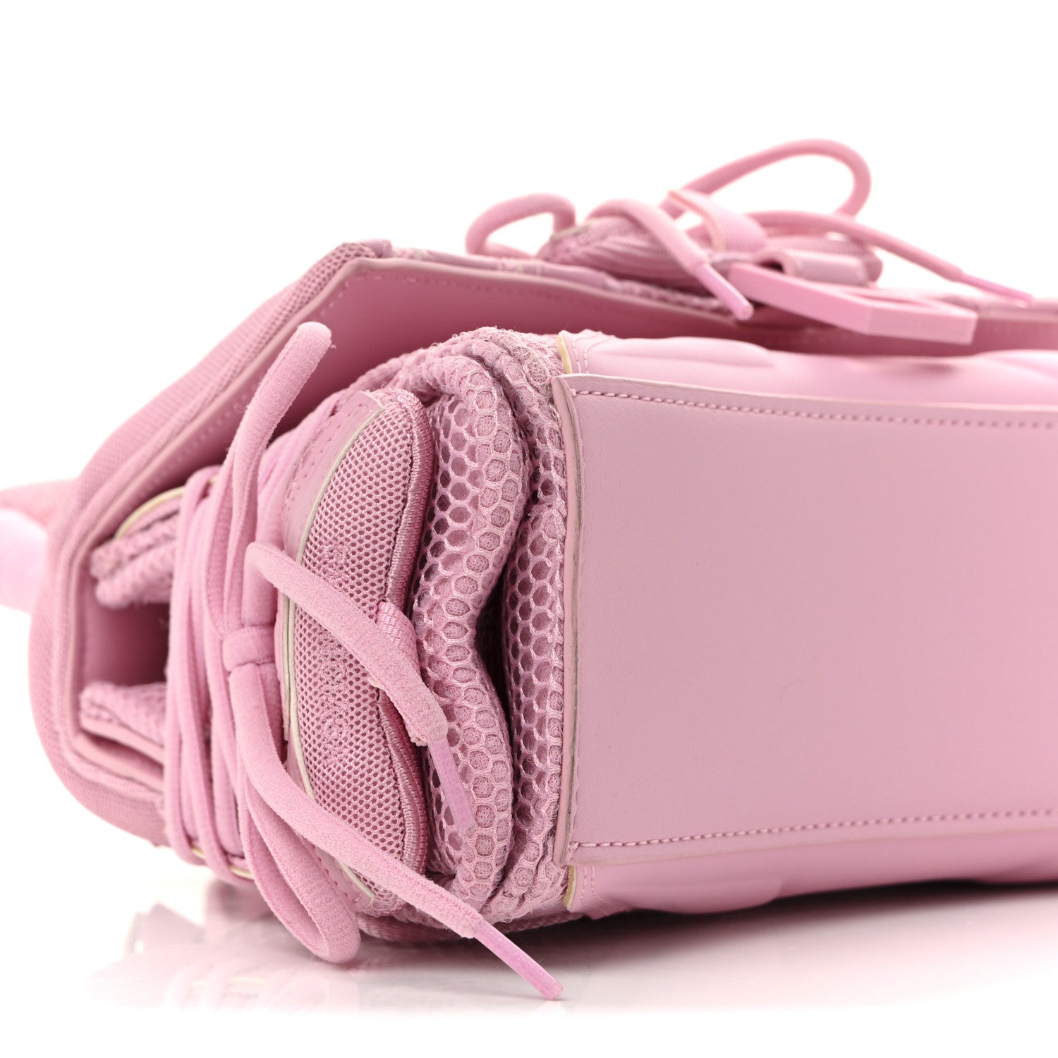 Balenciaga Faux Calfskin Fabric Small Sneakerhead Top Handle Bag Pink 9 of 14