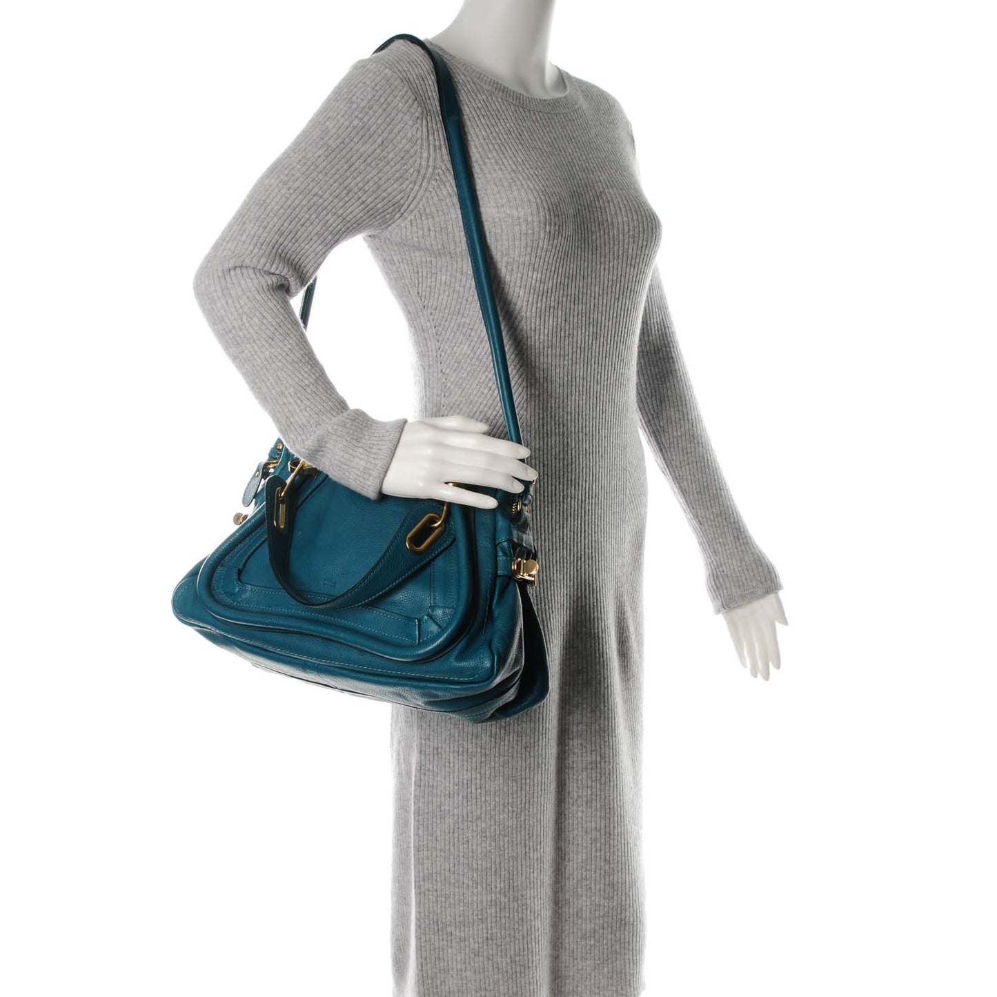 Calfskin Medium Paraty Peacock Blue