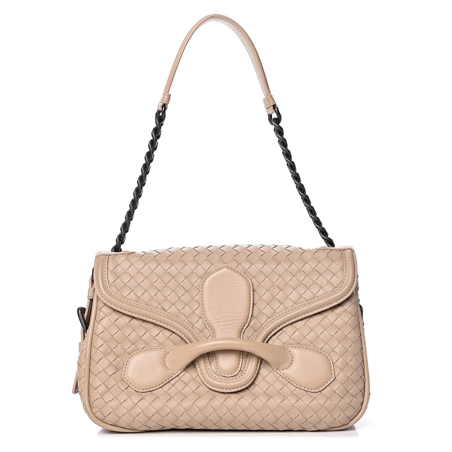 Nappa Intrecciato Rialto Shoulder Bag Mink