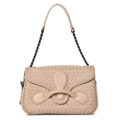 Bottega Veneta Nappa Intrecciato Rialto Shoulder Bag Mink 1 of 13