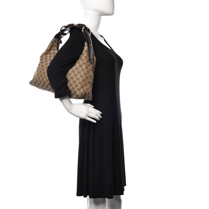 Gucci Monogram Medium Horsebit Chain Hobo Dark Brown 2 of 14