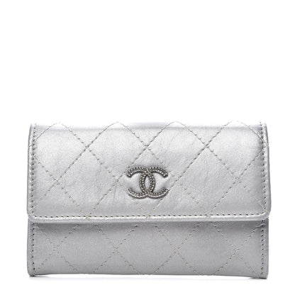 Chanel Metallic Calfskin Quilted Palette Card Holder Silver 3 of 18