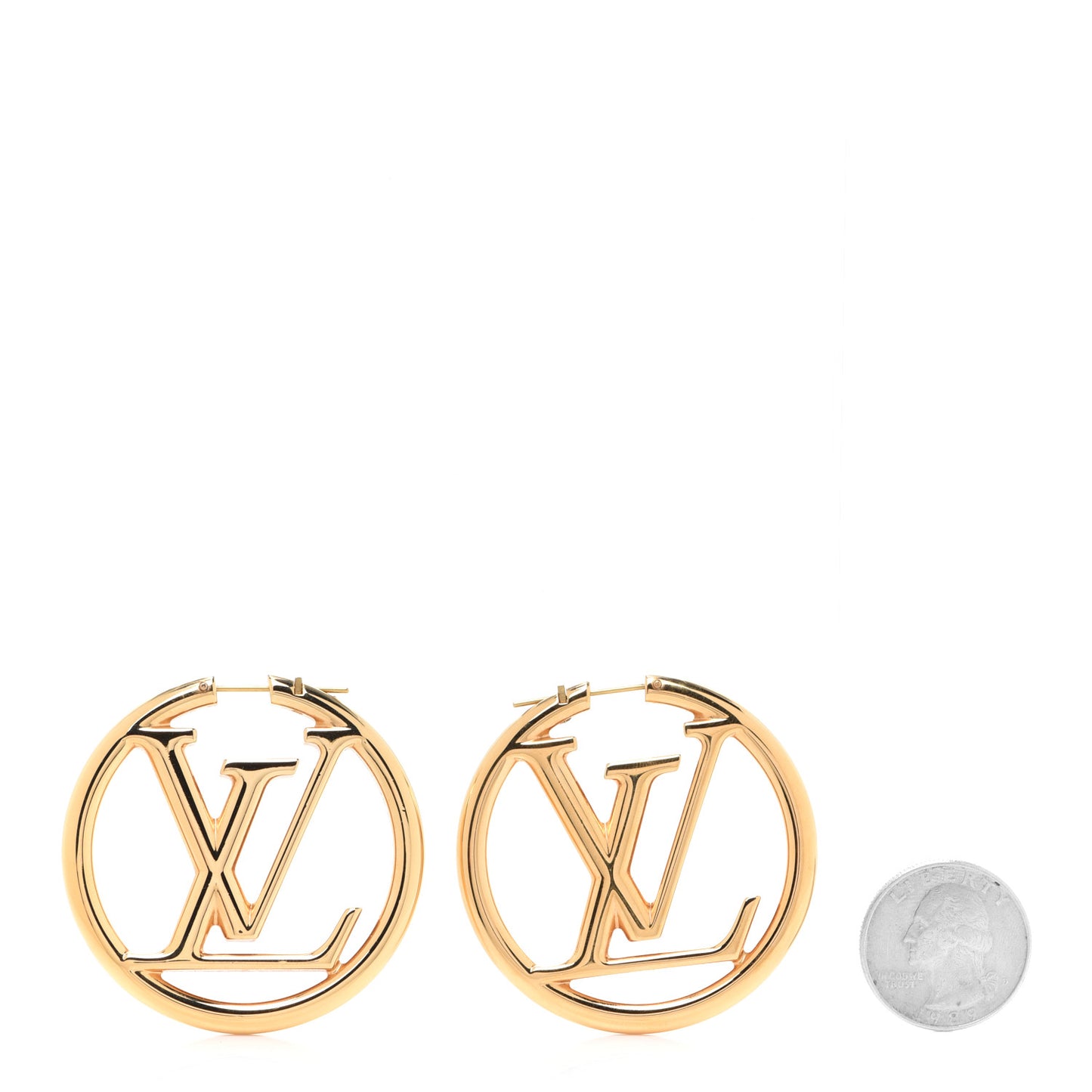 Metal Louise Hoop Earrings Gold