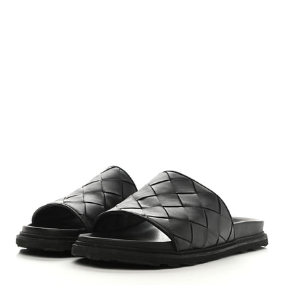 Bottega Veneta Nappa Intrecciato Mens Pool Sandals 45 Black 3 of 8