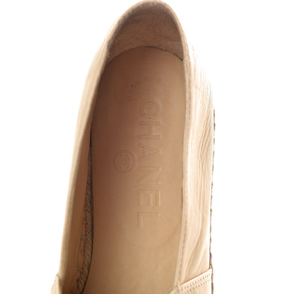 Chanel Lambskin CC Espadrilles 39 Beige Black 4 of 8