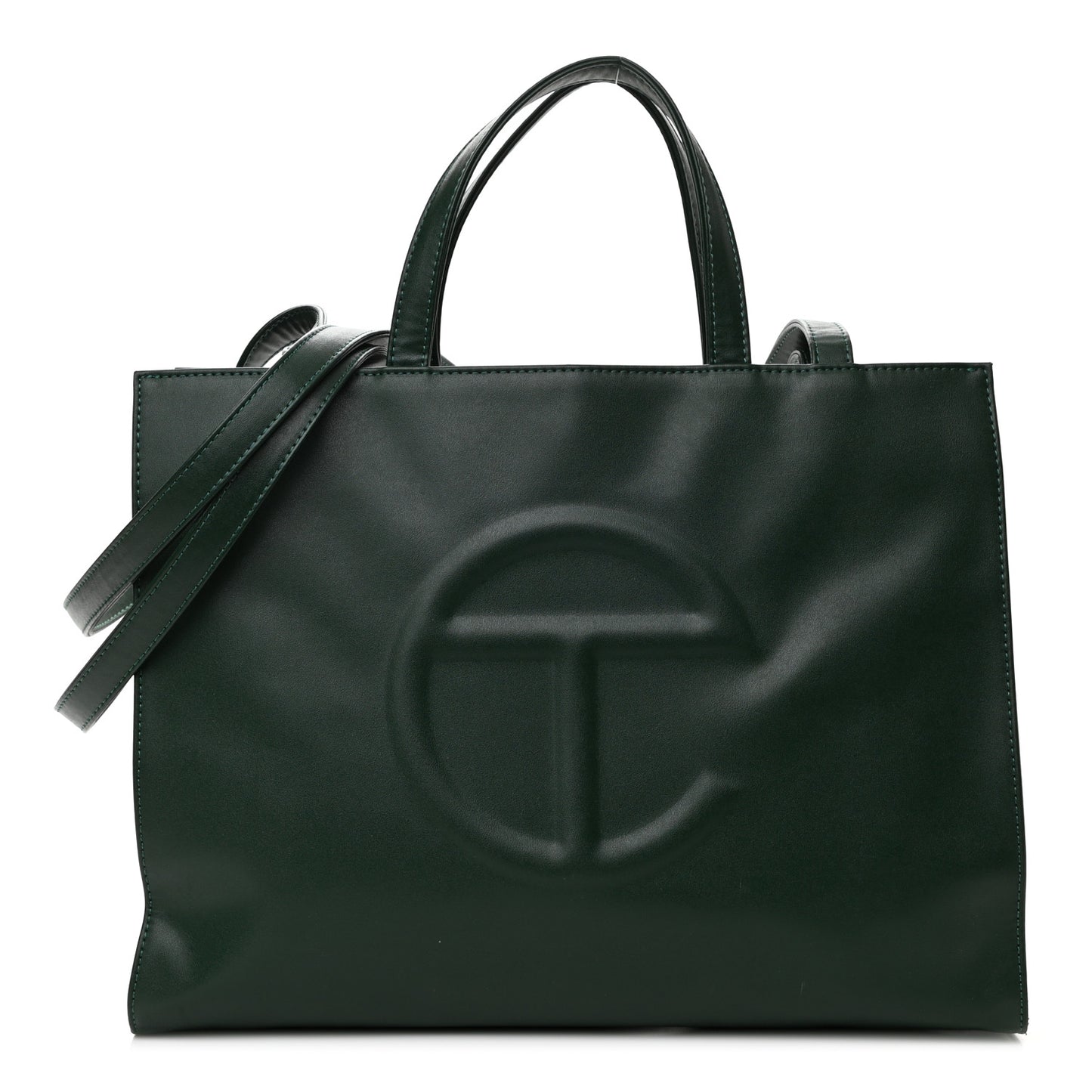 Vegan Leather Medium Shopping Bag Dark Olive