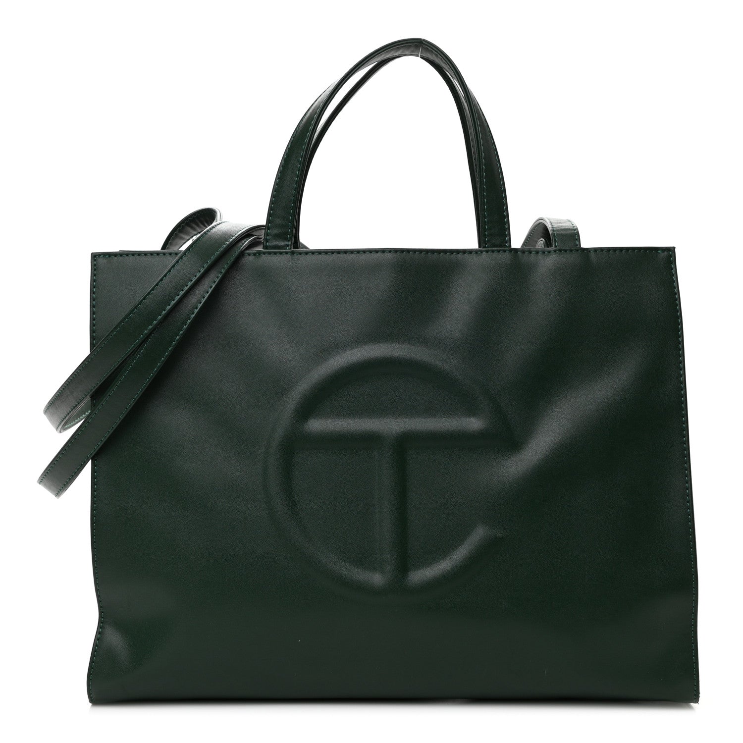 Telfar Vegan Leather Medium Shopping Bag Dark Olive 1 of 10