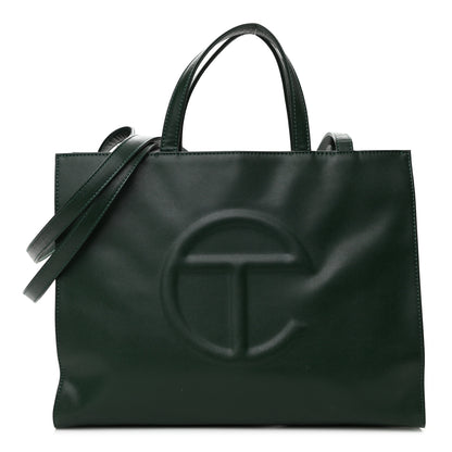 Telfar Vegan Leather Medium Shopping Bag Dark Olive 1 of 10