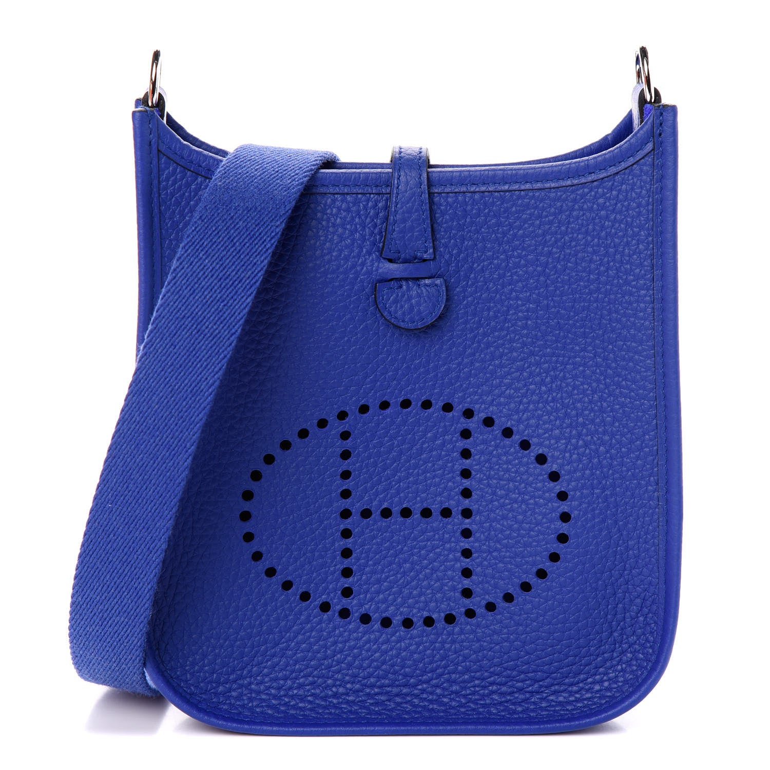 Hermes Taurillon Clemence Evelyne TPM Bleu Electrique 1 of 9