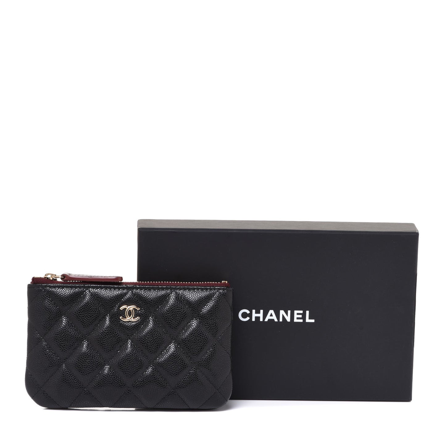 Caviar Quilted Small Cosmetic Case Black