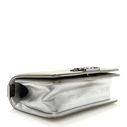 Chanel Metallic Patent Calfskin Quilted Small Boy Flap Silver 4 of 9