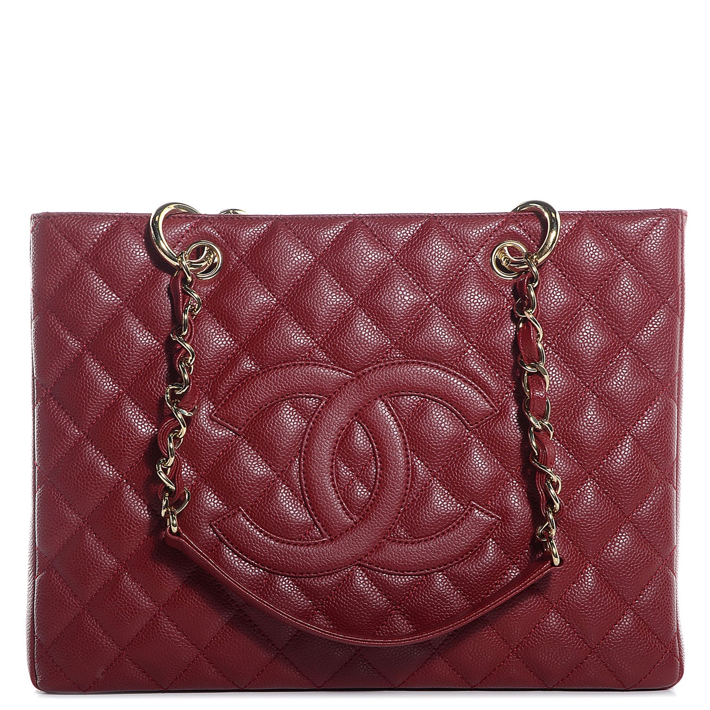 Caviar Grand Shopping Tote GST Dark Red